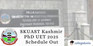 SKUAST Kashmir PhD UET 2025 Schedule Out; Exam on February 8